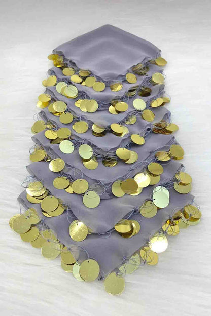Set van 10 Traditionele Dansdoekjes - Halay Mendili met Goudkleurige Muntjes - diverse kleuren