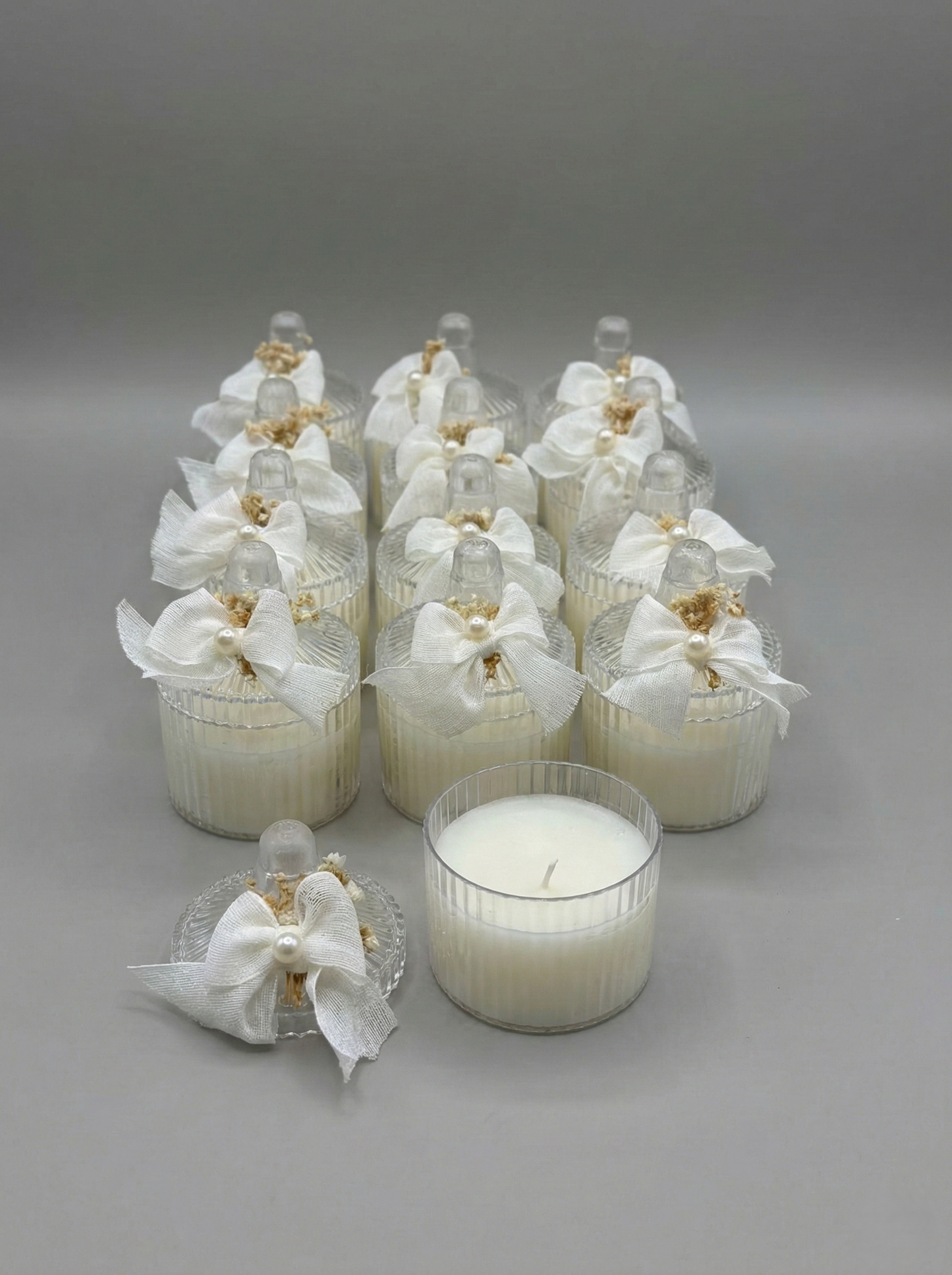 Set van 6 Luxe Kaarsjes in Echt Glas - Trendy Bedankje voor Bruiloft