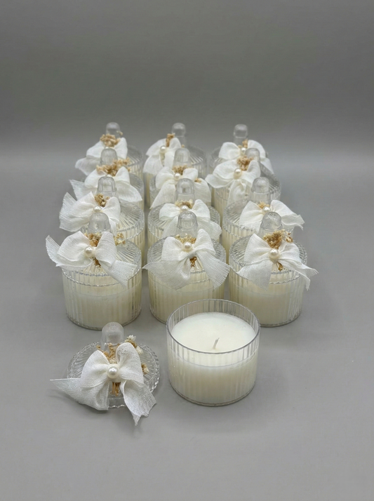 Set van 6 Luxe Kaarsjes in Echt Glas - Trendy Bedankje voor Bruiloft