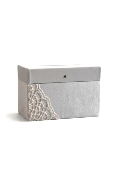 Luxe Enveloppendoos Bruiloft Grijs met Parels - Taki Sandigi