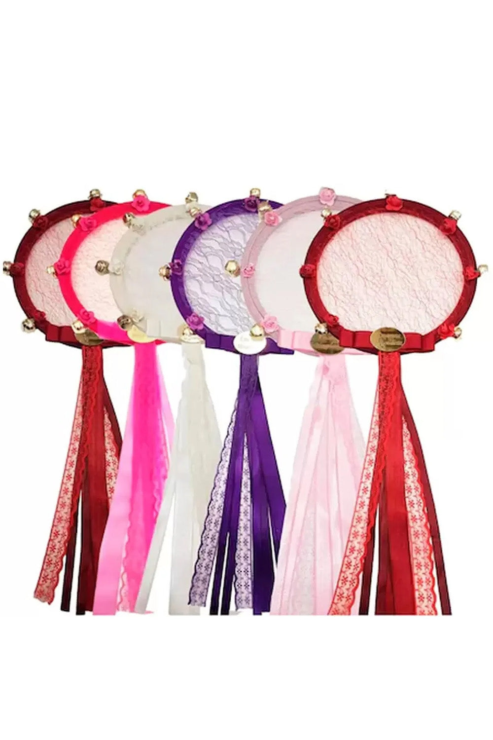 Set van 5 Luxe Henna Tamboerijn met Kant & Satijnen Linten - Kina Tef