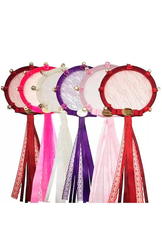 Set van 5 Luxe Henna Tamboerijn met Kant & Satijnen Linten - Kina Tef